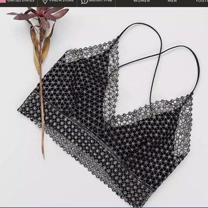 NWT Free People Black and Silver Bralette S